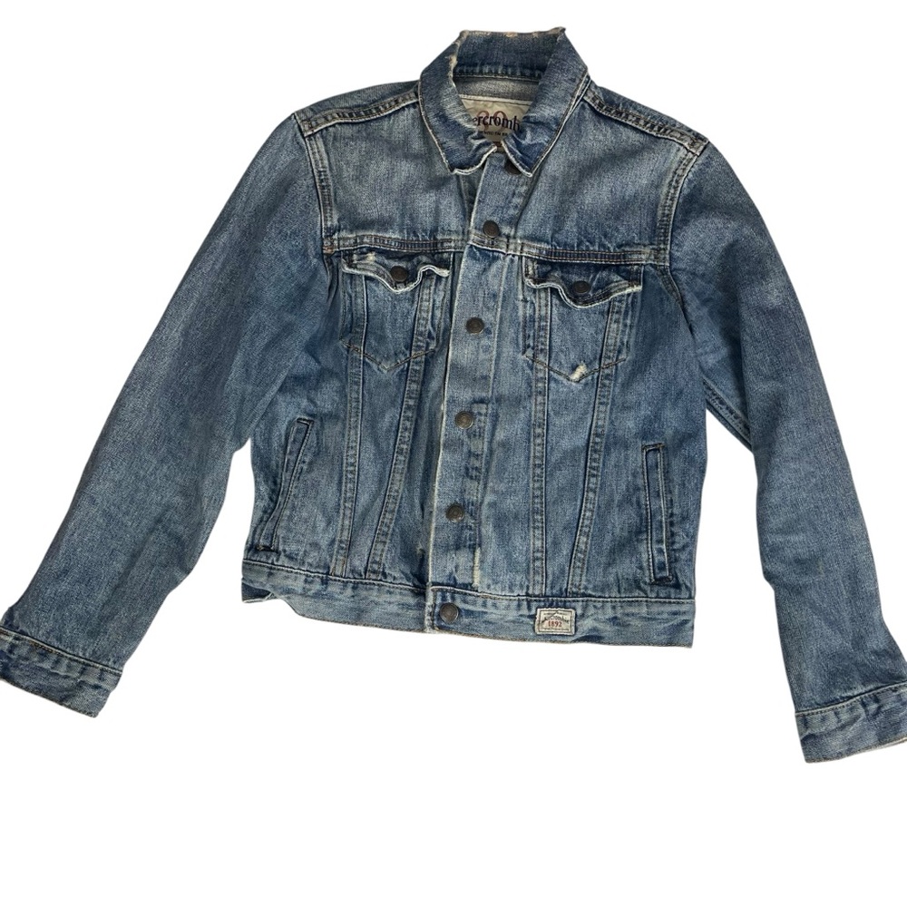 Kid's/Youth Blue Denim Jacket - Classic Distressed Jean Jacket